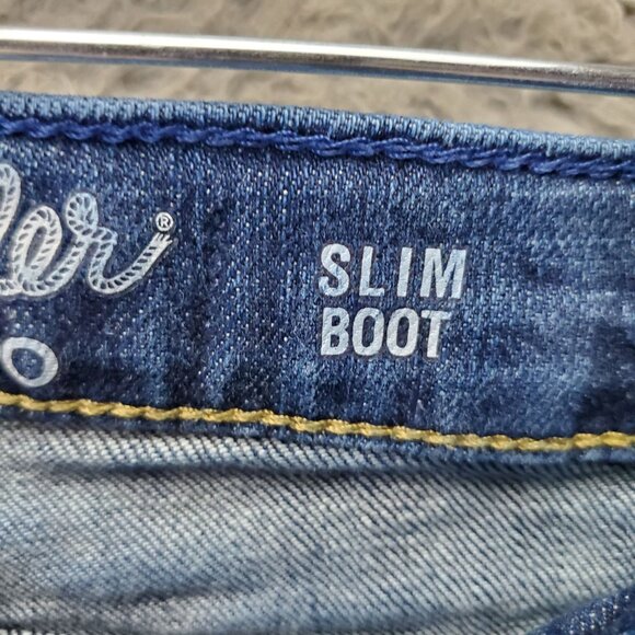 Wrangler Jeans Womens Size 12 Blue Slim Boot Retro Stretch Denim Casual - Picture 4 of 12